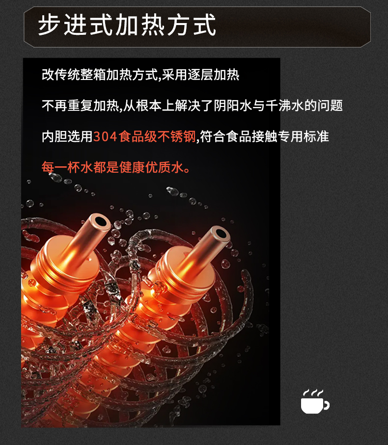 步進式開水機！