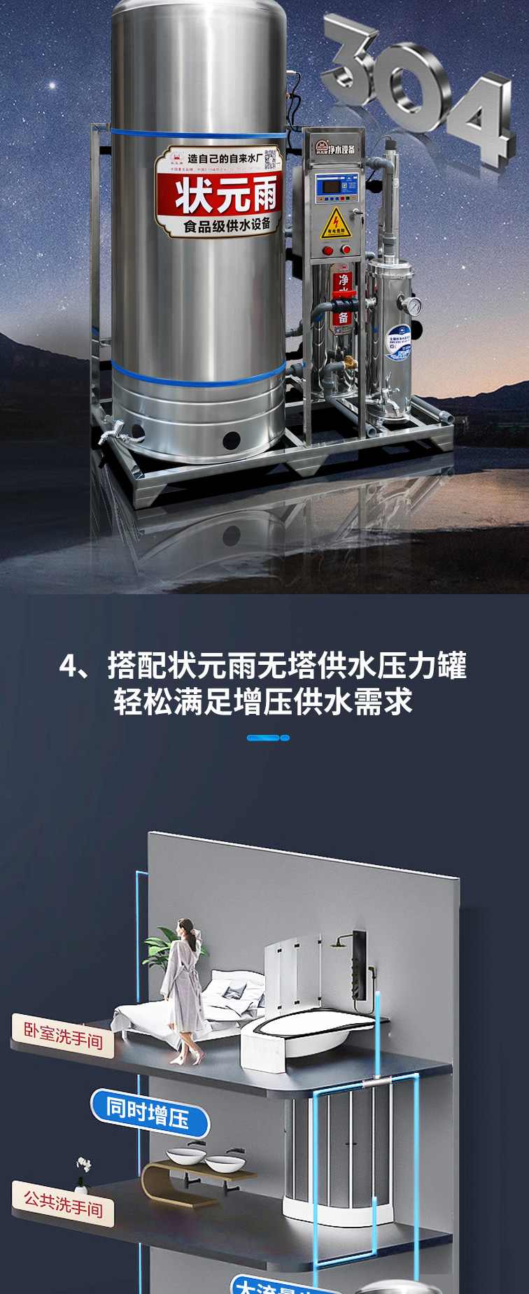 狀元雨單濾雙濾供水一體機